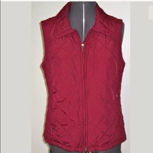 CROFT & BARROW LADIES QUILTED INSULATED NYLON VEST BERRY PURPLE MAROON S